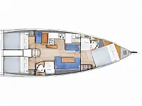 Sun Odyssey 410 (3 cab.) - Layout image