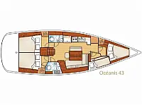 Oceanis 43 (4 cab.) - Layout image