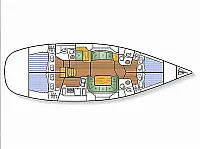 Sun Odyssey 49DS (4 cab.) - Layout image