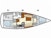 Hanse 355 - Layout image