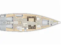 Hanse 588 - Layout image