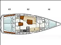 Hanse 385 - Layout image