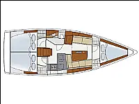 Hanse 345 - Layout image