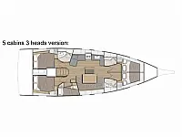 Oceanis 46.1 (5 cabins) - Layout image