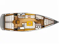 Sun Odyssey 449 (4 cab.) - Layout image